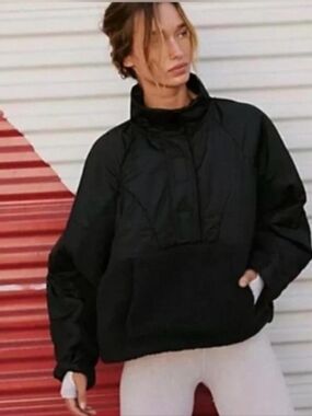 Free People Movement All Terrain Black Fleece Pullover